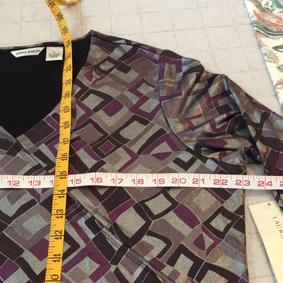 Laura Ashley metallic grey and purple top - Picture 3 of 6